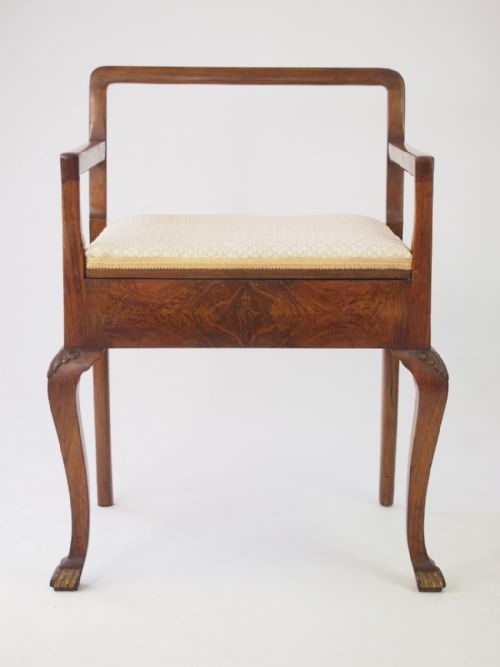 fig 1. Art Deco Walnut Piano Stool