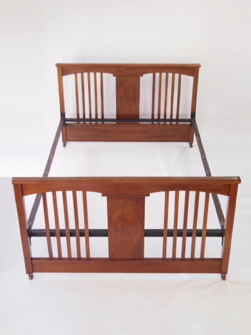 Antique Edwardian Mahogany Double Bed