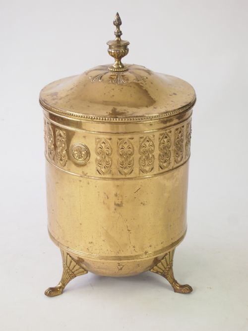 Edwardian Brass Log Bin or Coal Bucket