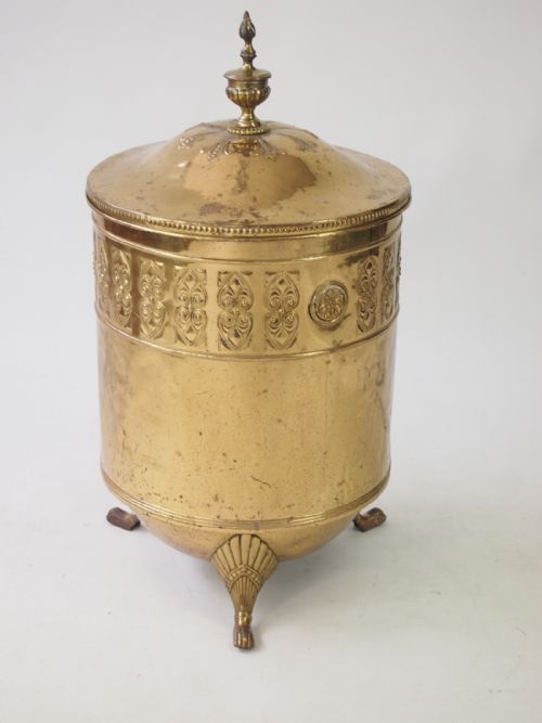 fig 1. Edwardian Brass Log Bin or Coal Bucket