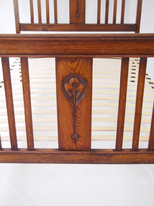 fig 1. Antique Edwardian Oak Double Bed