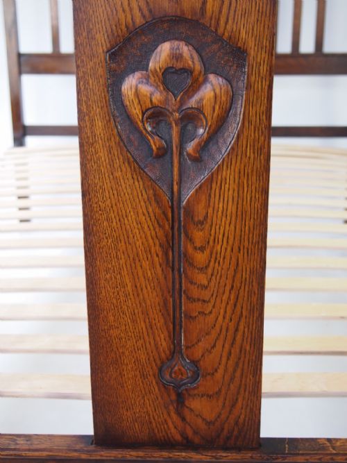 fig 2. Antique Edwardian Oak Double Bed