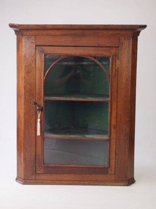 Victorian Oak Corner Cupboard