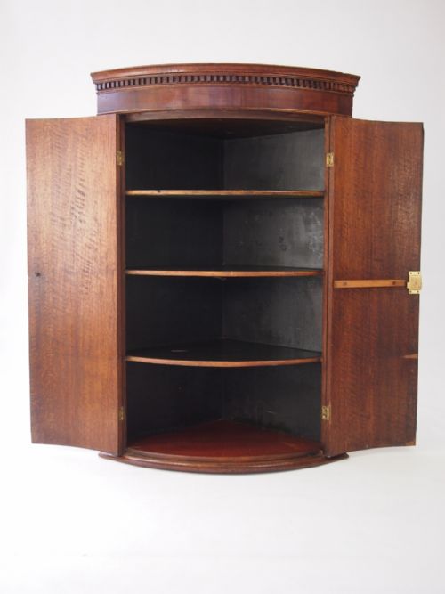 fig 1. Georgian Bow Fronted Oak Corner Cupboard