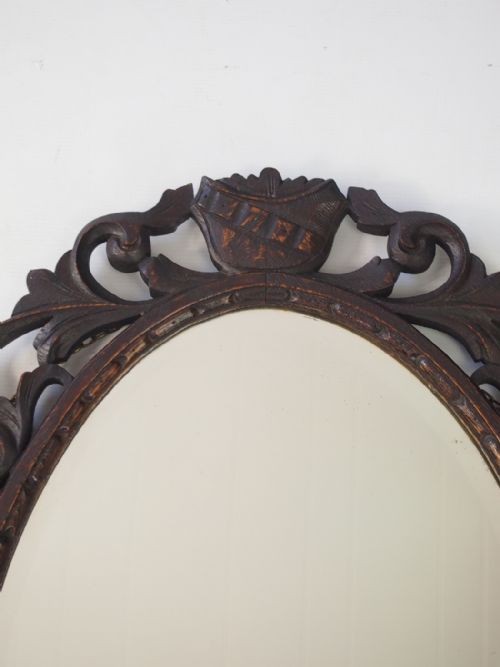 fig 1. Antique Carved Oak Mirror