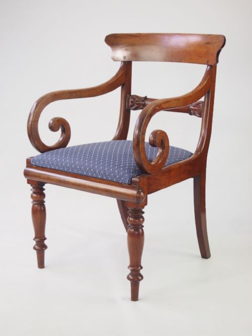 Antique Mahogany Open Armchair or Desk Chair
