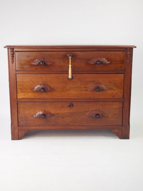 fig 1. Antqiue Continental Mahogany Chest of Drawers