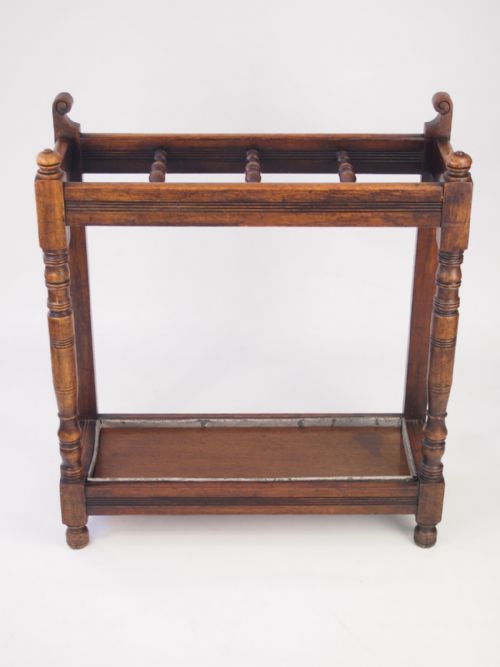 fig 1. Victorian Oak Stick Stand / Umbrella Stand