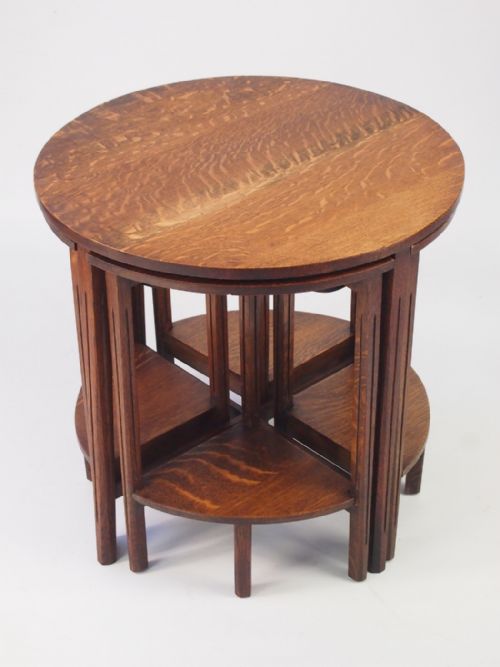 Nest of 5 Oak Tables
