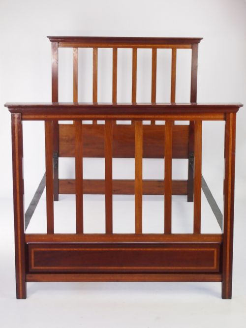 Edwardian Large Single Mahogany Bed