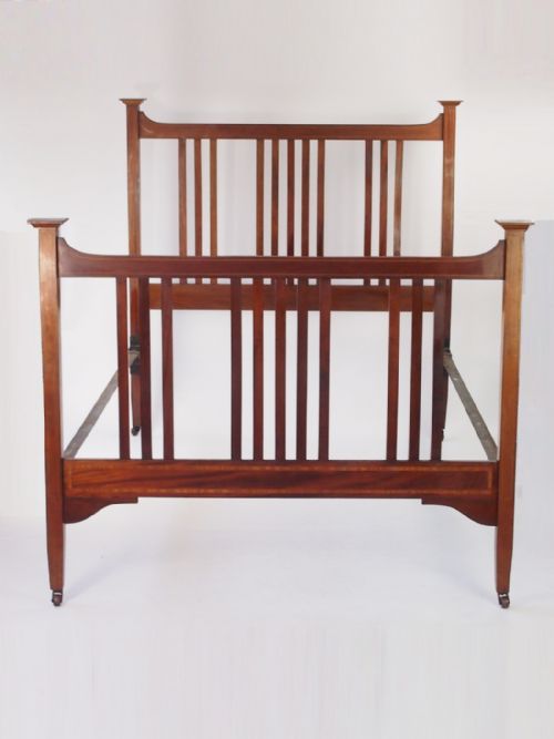 Antique Edwardian Mahogany Double Bed
