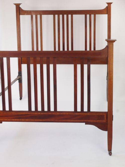 fig 1. Antique Edwardian Mahogany Double Bed