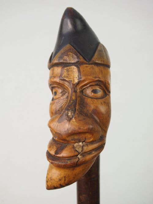 Carved Mr Punch Walking Stick, Victorian Stage Prop