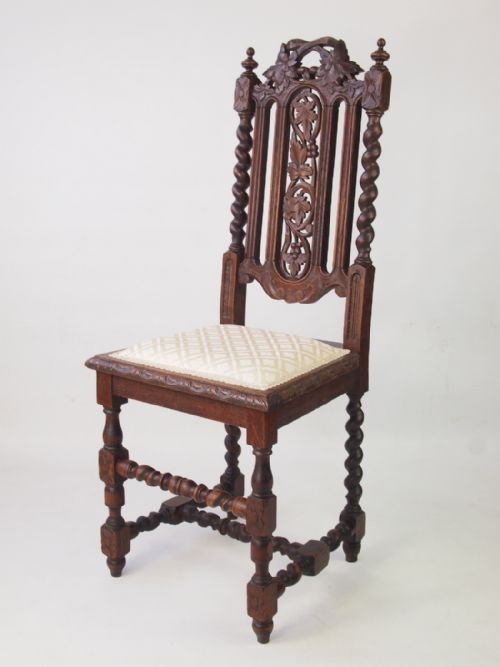 fig 1. Victorian Gothic Revival Oak Chair