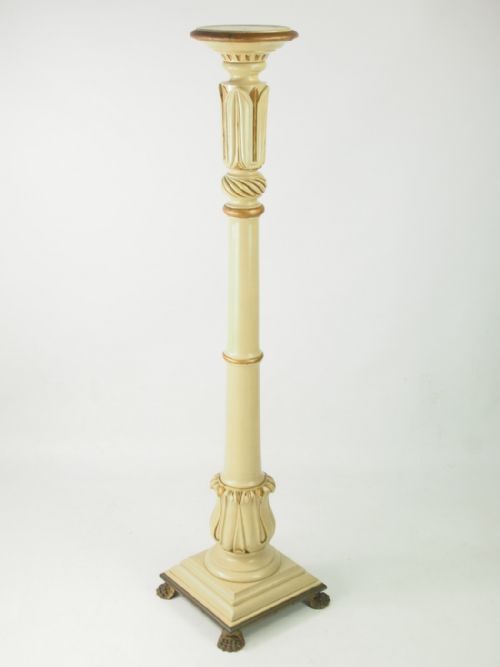 Tall Painted Torchere or Plant Stand