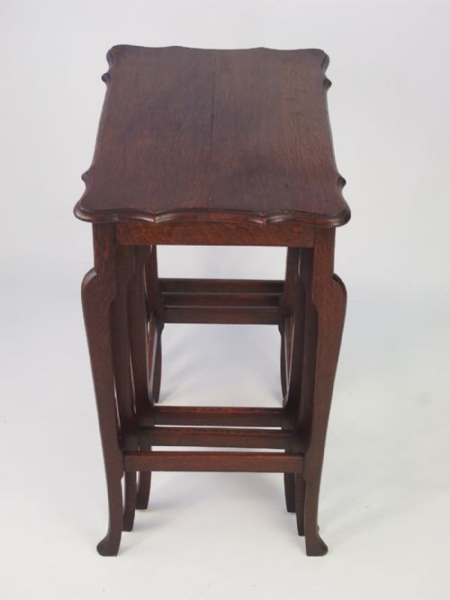 fig 1. Antique Nest of Oak Tables