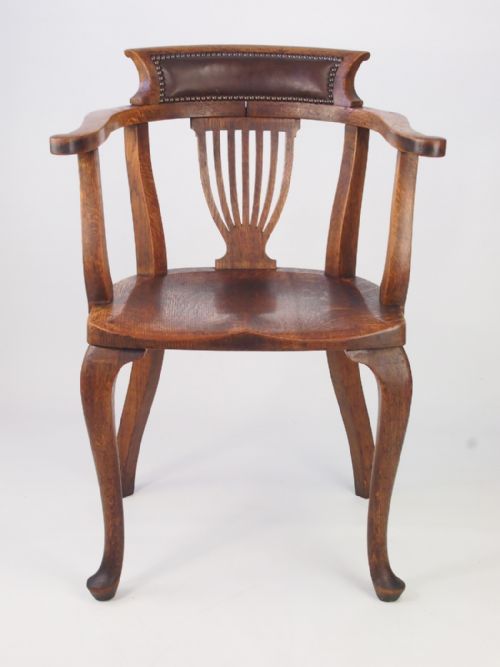 Oak Smokers Bow Desk Chair