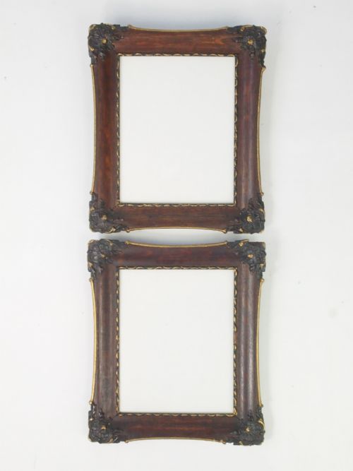 Pair of Antique Oak & Gilt Photo Frames