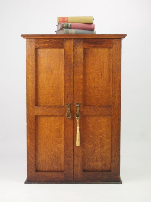 Antique Edwardian Oak Music Cabinet