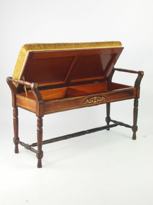 fig 1. Antique Rosewood Duet Piano Stool