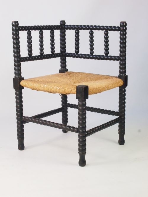 Arts and Crafts Bobbin Turned Corner Chair