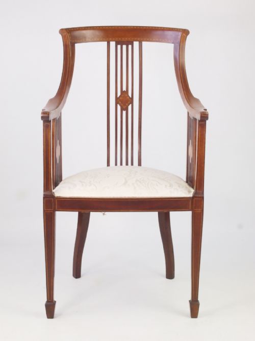Edwardian Mahogany Armchair or Tub Chair