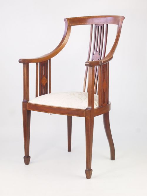fig 1. Edwardian Mahogany Armchair or Tub Chair