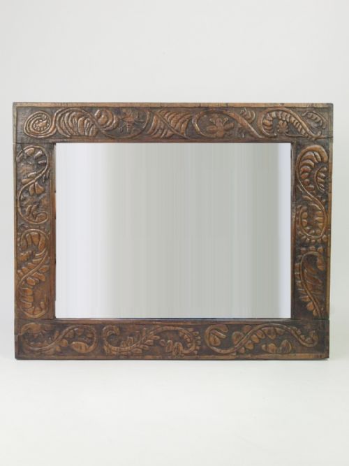 Large Carved Oak Framed Mirror