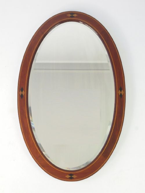 fig 1. Edwardian Oval Mahogany Framed Mirror