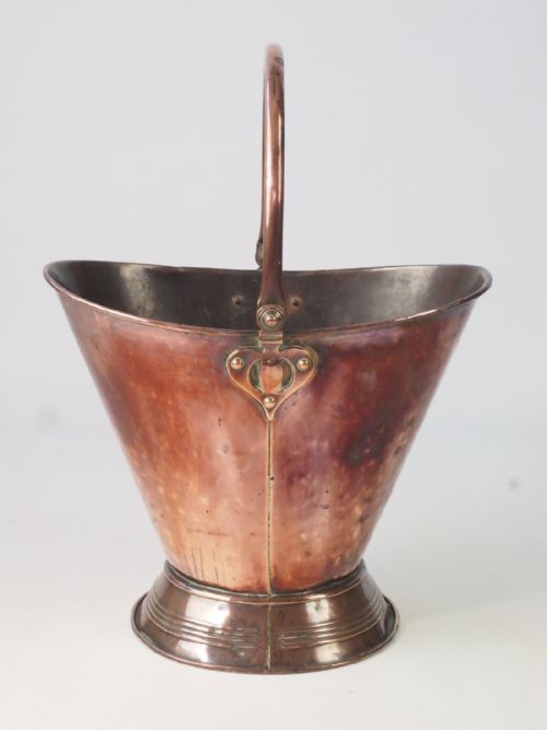fig 1. Antique Copper Log Bin or Coal Scuttle