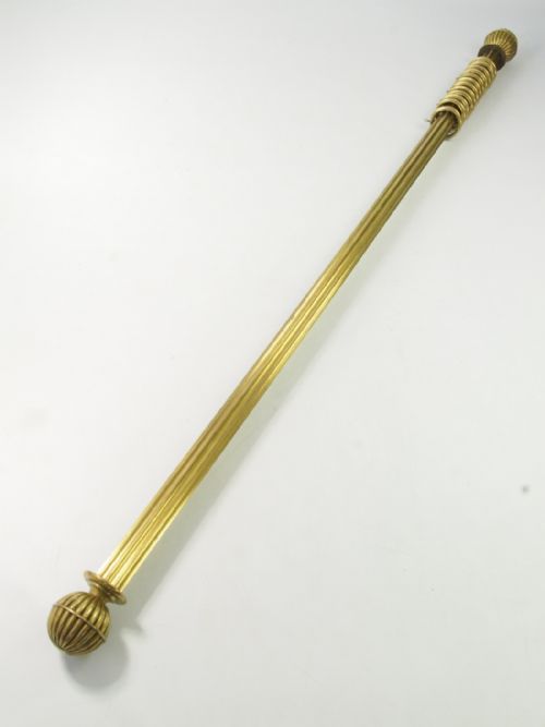 Large Brass Curtain Pole with Rings