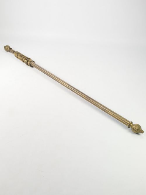 Antique Victorian Brass Curtain Pole & Rings