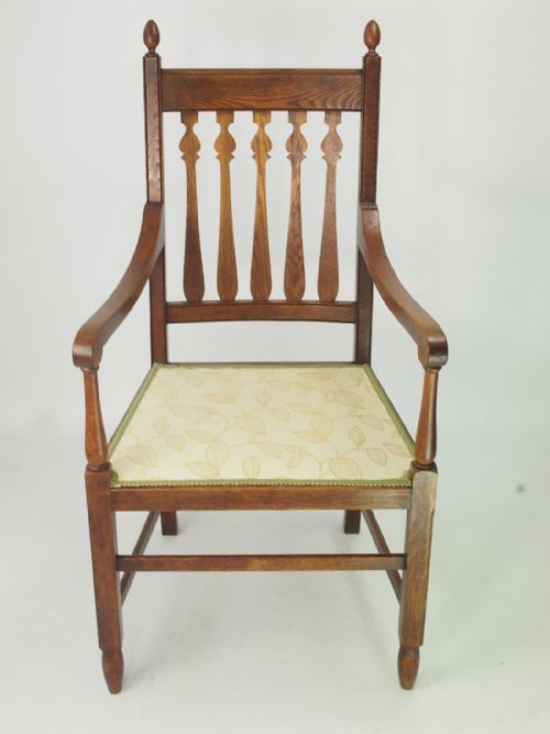 fig 1. Pair of Oak Arts & Crafts Armchairs