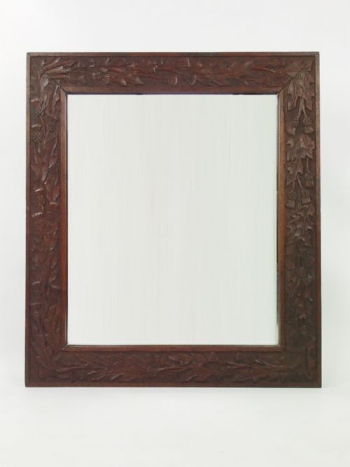 Thistle Carved Oak Wall Mirror