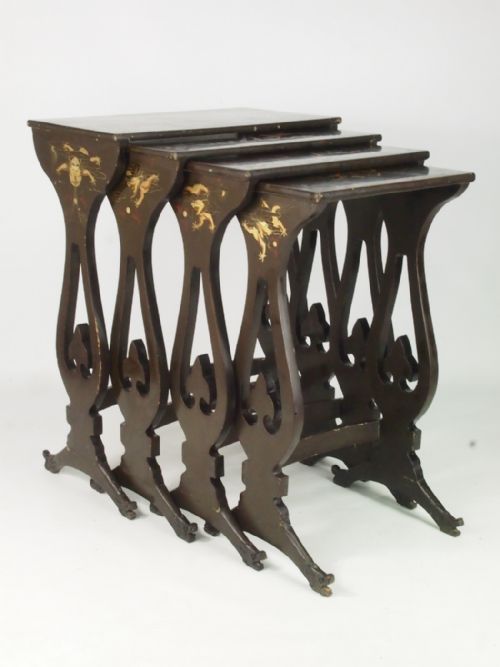Antique Chinoiserie Quartetto Nest of 4 Tables