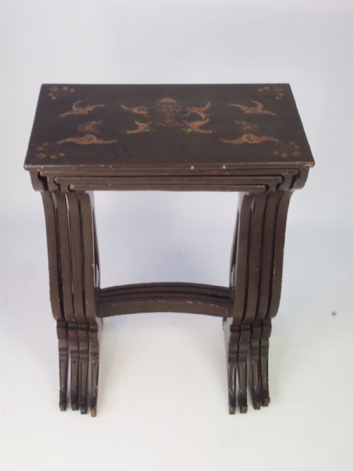 fig 2. Antique Chinoiserie Quartetto Nest of 4 Tables