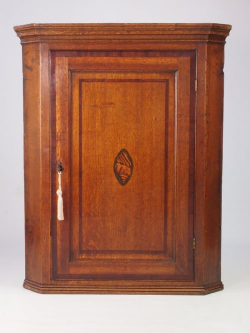 Antique Georgian Oak Hanging Corner Cupboard