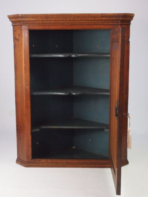 fig 1. Antique Georgian Oak Hanging Corner Cupboard