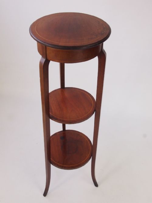 fig 1. Tall Antique Edwardian Mahogany Plant Stand