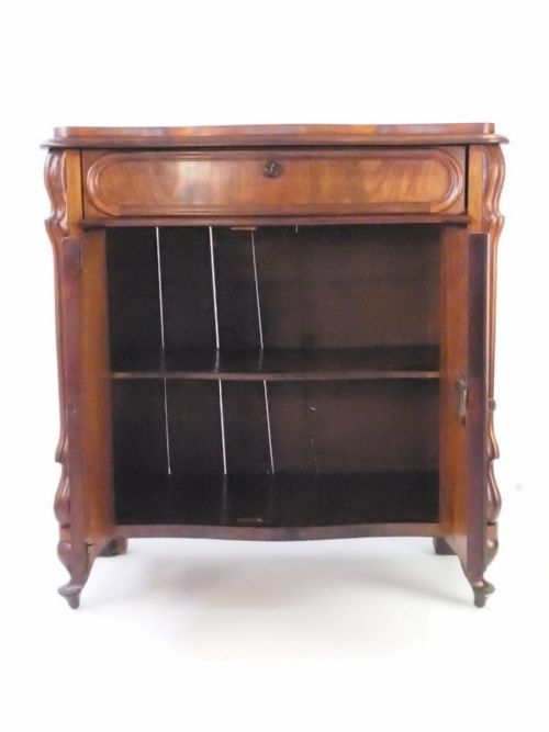 fig 1. Small Antique Mahognay Serpentine Side Cabinet
