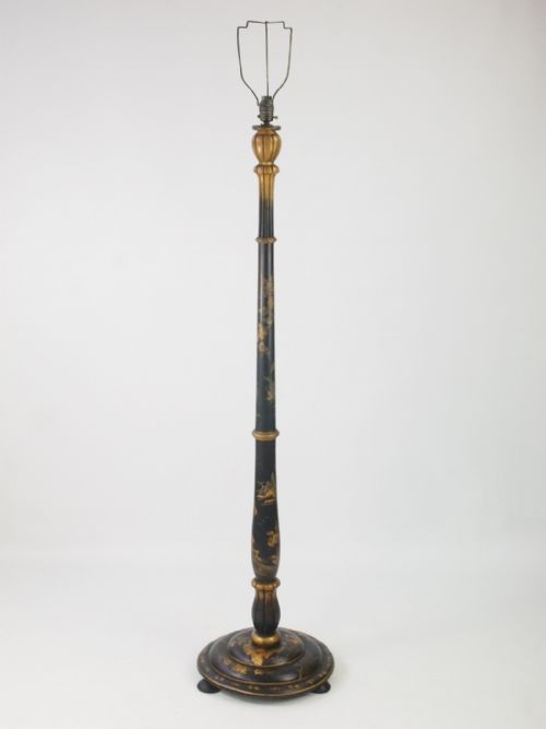 Black Chinoiserie Standard Lamp