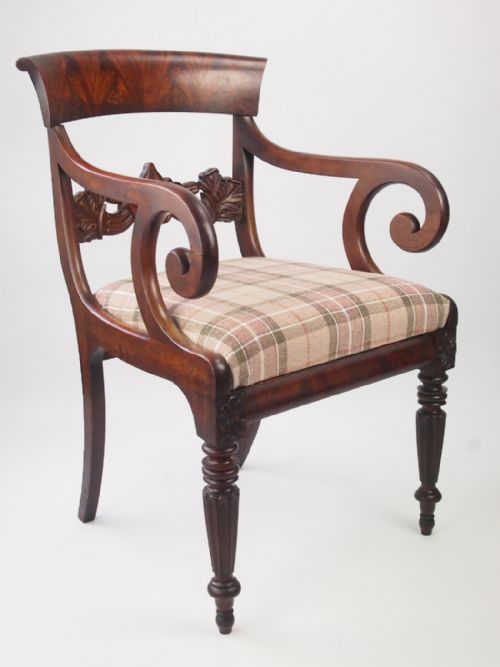 fig 1. William IV Mahogany Desk Chair Circa 1830