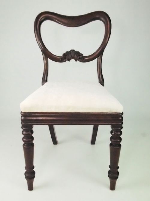 fig 1. Pair Victorian Mahogany Balloon Back Chairs