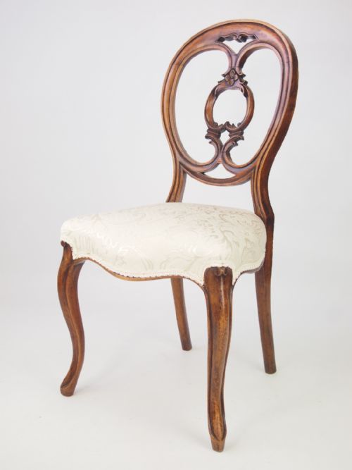 fig 1. Victorian Walnut Balloon Back Chair