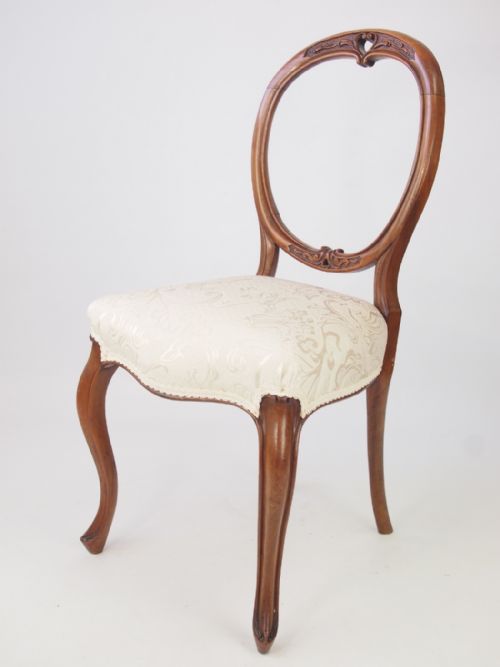 fig 1. Victorian Walnut Balloon Back Chair