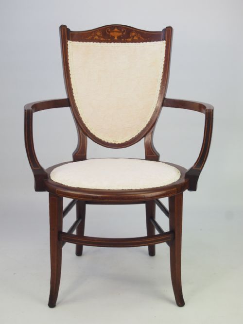 Small Edwardian Mahogany Shield Back Chair