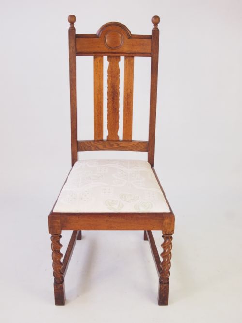 fig 1. Set 4 Edwardian Oak Dining Chairs