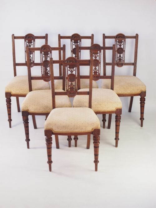 Set 6 Edwardian Walnut Dining Chairs