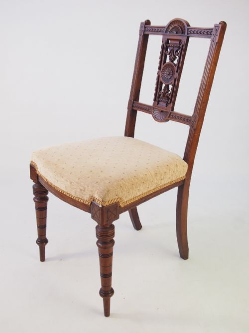 fig 1. Set 6 Edwardian Walnut Dining Chairs