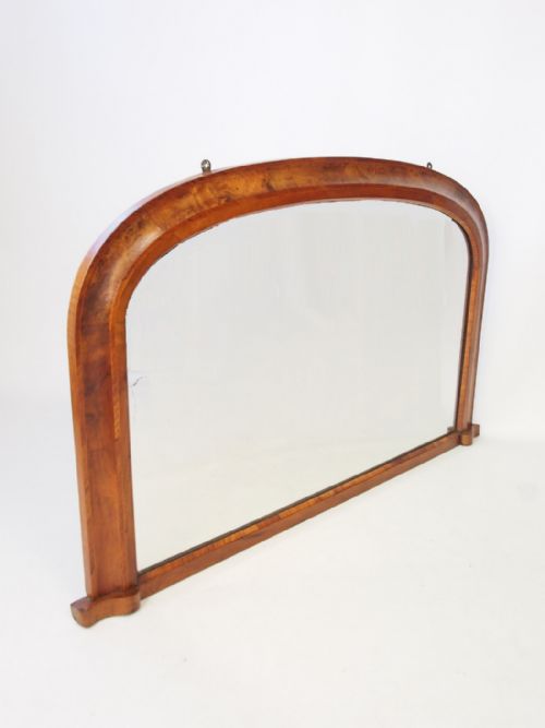 Antique Victorian Walnut Overmantle Mirror